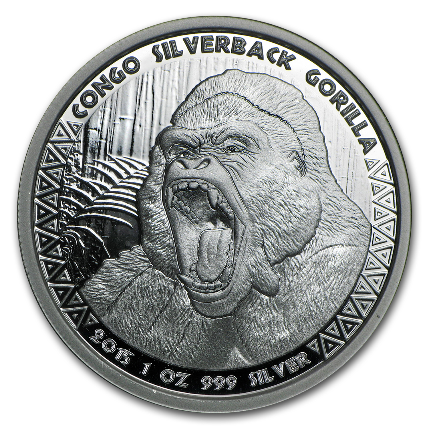 2015 Silverback Gorilla Congo 1oz .999 silver
